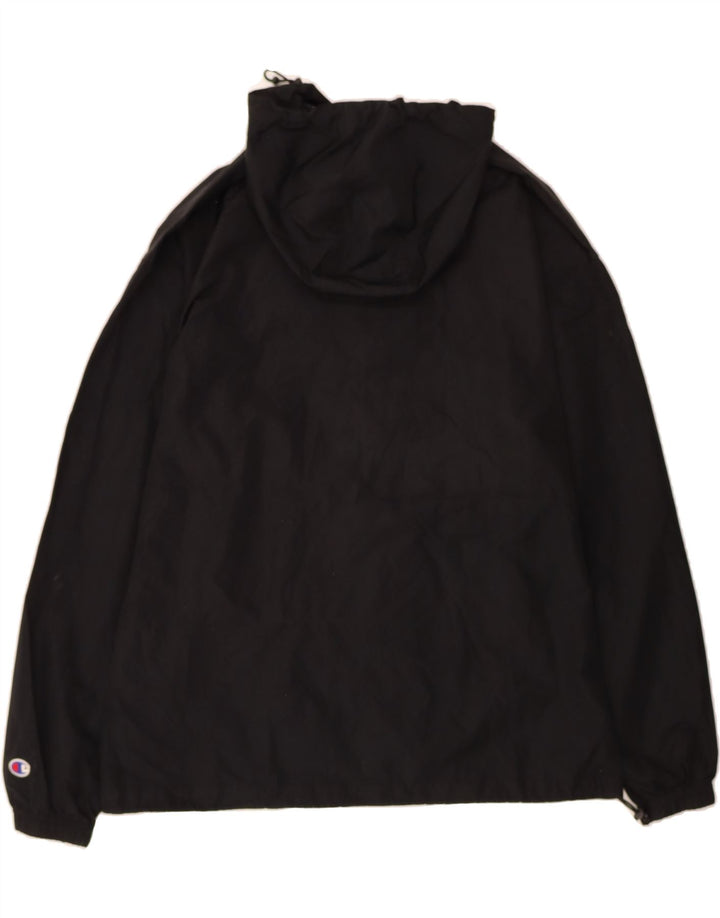 CHAMPION Mens Hooded Zip Neck Pullover Tracksuit Top Large Black Polyester Vintage Champion and Second-Hand Champion from Messina Hembry 