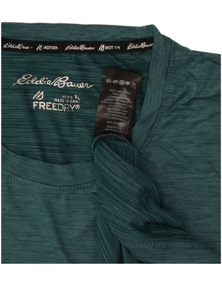 Eddie Bauer Mens T-Shirt Top XL Green Flecked Polyester