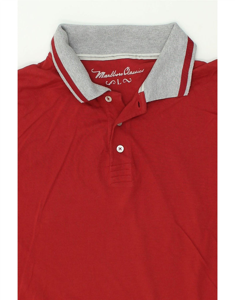 MARLBORO CLASSICS Mens Polo Shirt Large Red Cotton | Vintage Marlboro Classics | Thrift | Second-Hand Marlboro Classics | Used Clothing | Messina Hembry 