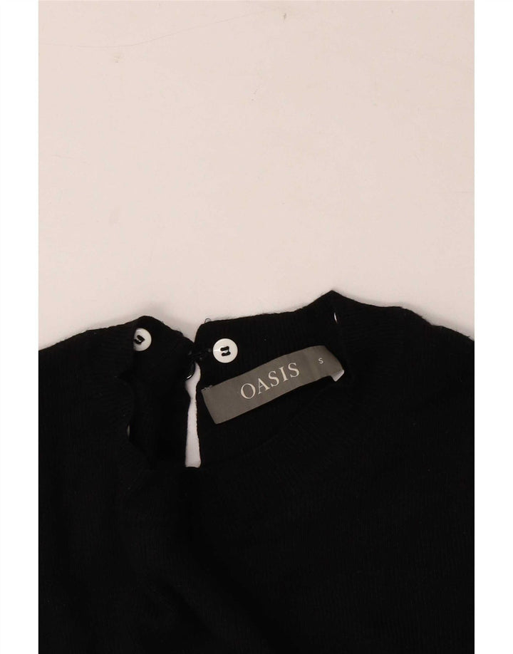 Oasis Womens Top 3/4 Sleeve UK 8 Small Black