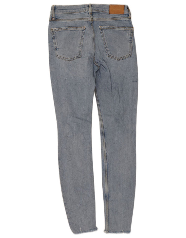 Zara Womens Distressed Skinny Jeans EU 34 2XS W24 L27 Blue Cotton