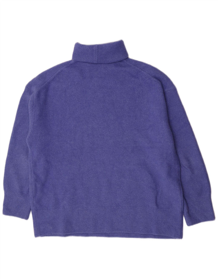 Zara Womens Oversized Roll Neck Jumper Sweater UK 14 Medium Purple Acrylic