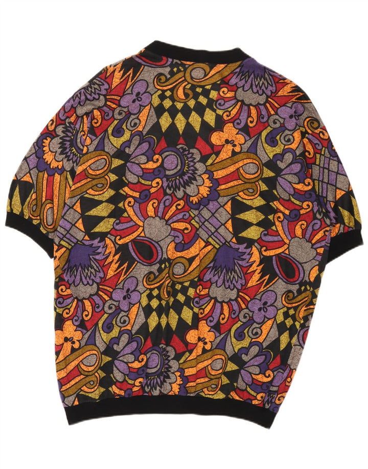 Vintage Womens Oversized Cardigan Top UK 16 Large Multicoloured Geometric