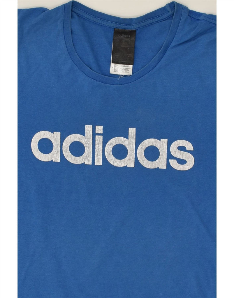 ADIDAS Mens Graphic T-Shirt Top Large Blue Cotton Vintage Adidas and Second-Hand Adidas from Messina Hembry 