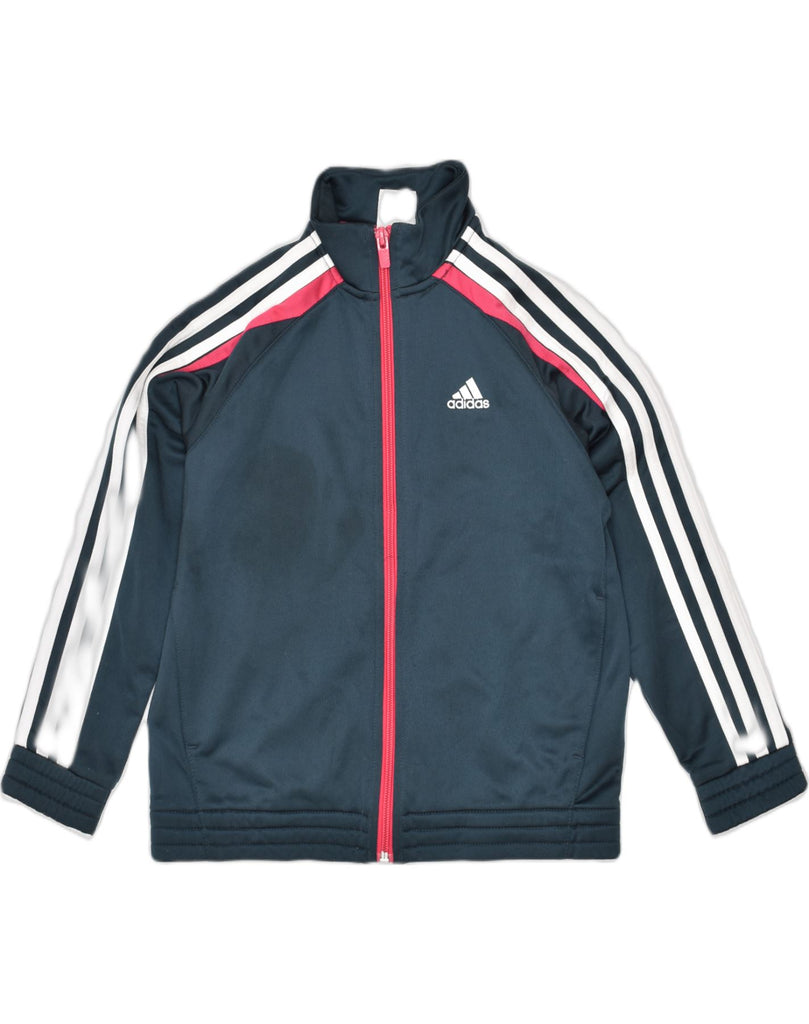 ADIDAS Girls Tracksuit Top Jacket 7-8 Years Grey Polyester | Vintage | Thrift | Second-Hand | Used Clothing | Messina Hembry 