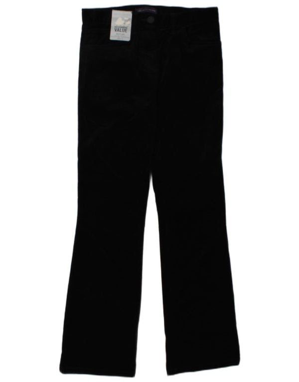 Marks & Spencer Womens Bootcut Corduroy Trousers UK 8 Small W27 L31 Black