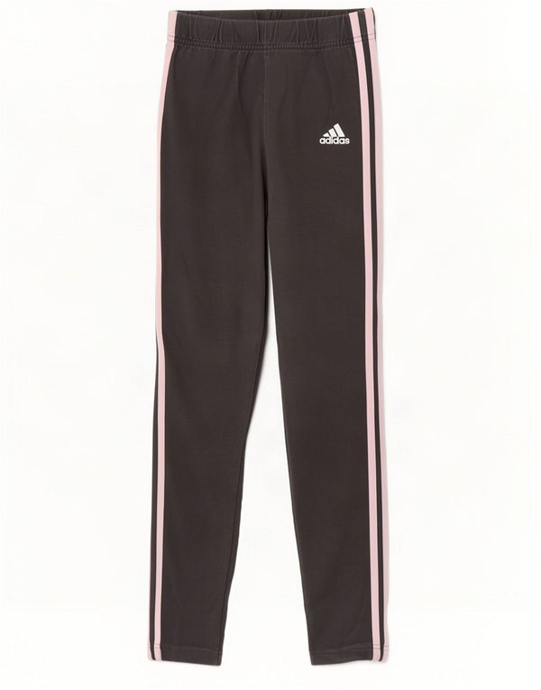 Adidas Girls Leggings 13-14 Years Grey Cotton