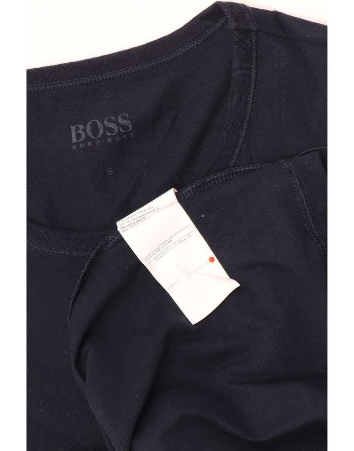 Hugo Boss Mens T-Shirt Top Small Navy Blue Cotton