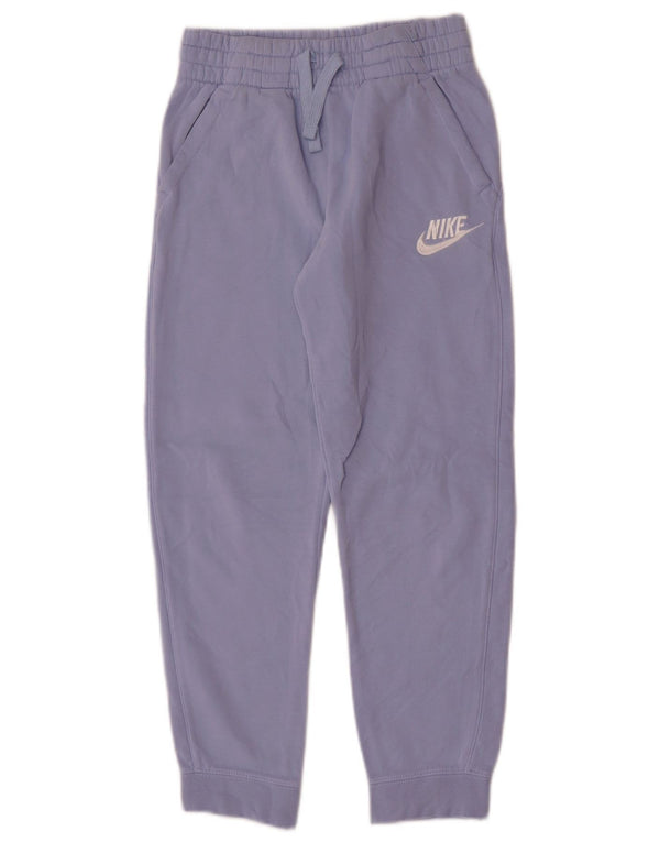 Nike Boys Tracksuit Trousers Joggers 10-11 Years Medium Blue Cotton