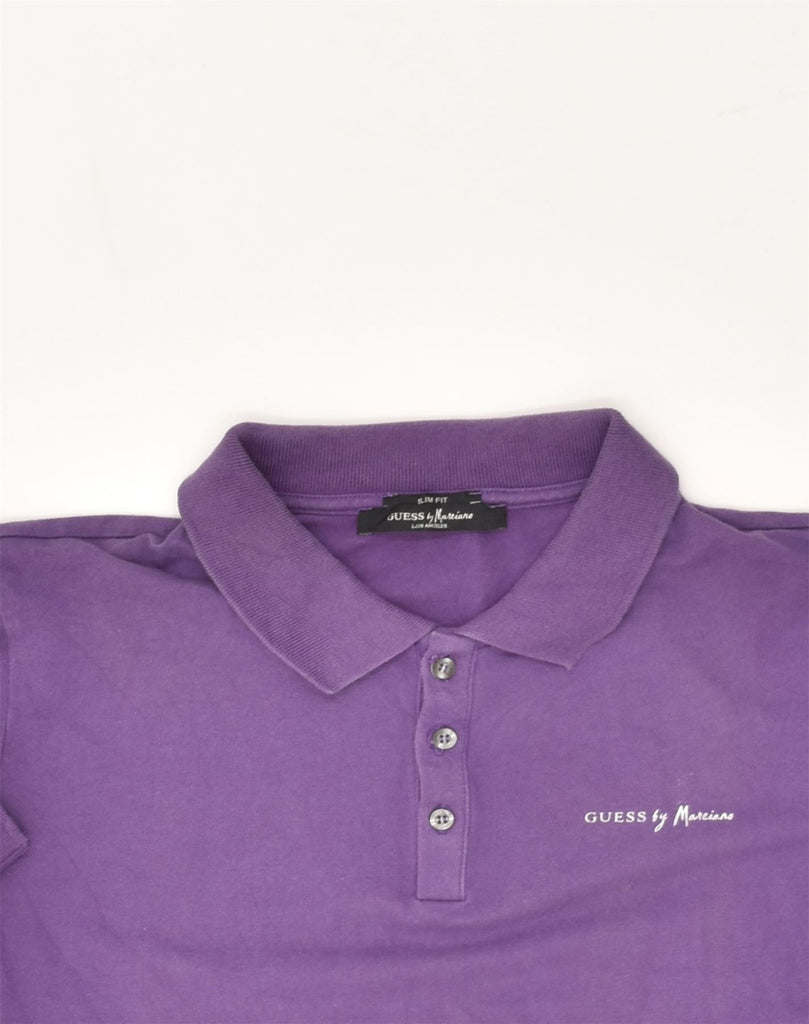 GUESS Mens Slim Fit Polo Shirt Medium Purple Cotton | Vintage Guess | Thrift | Second-Hand Guess | Used Clothing | Messina Hembry 