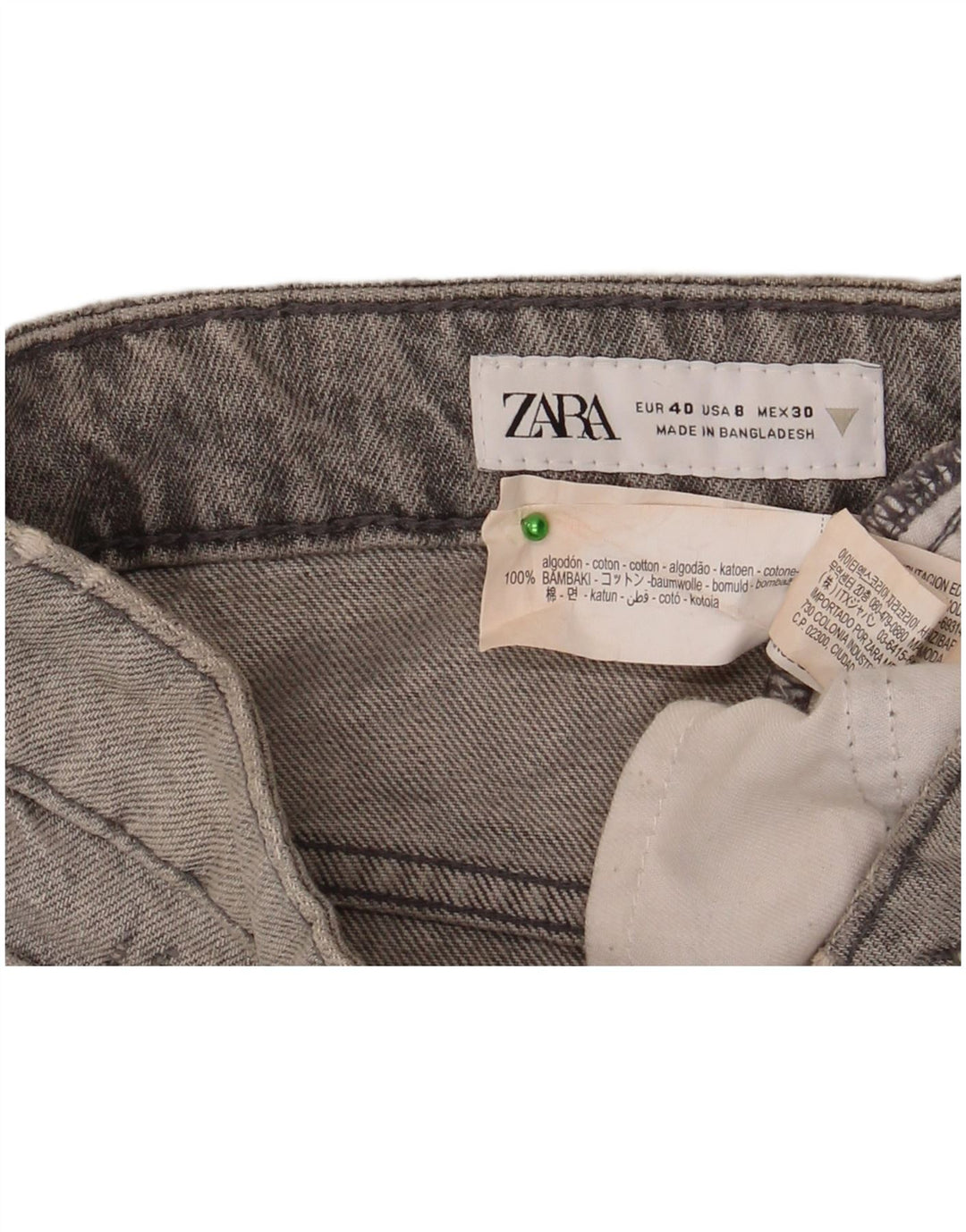 Zara Womens Denim Distressed Hot Pants  EU 40 Medium W30 Grey Cotton