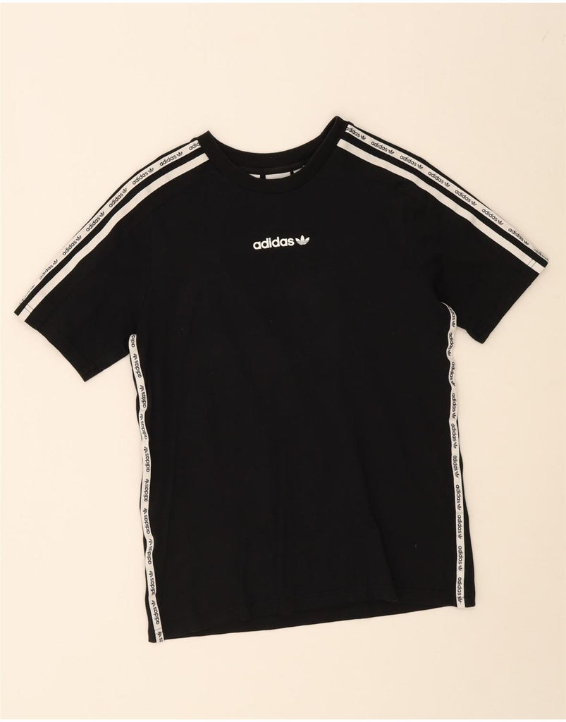 ADIDAS Girls Graphic T-Shirt Top 13-14 Years Black Cotton Vintage Adidas and Second-Hand Adidas from Messina Hembry 