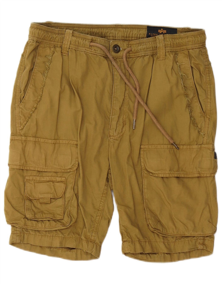 Alpha Industries Mens Cargo Shorts W31 Medium Khaki Cotton