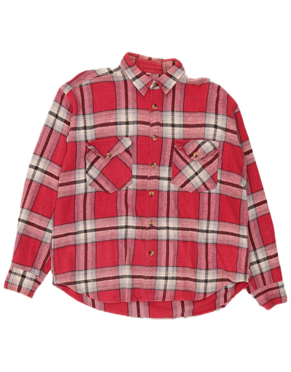 S.S.Shirties Mens Flannel Shirt Large Pink Check Cotton