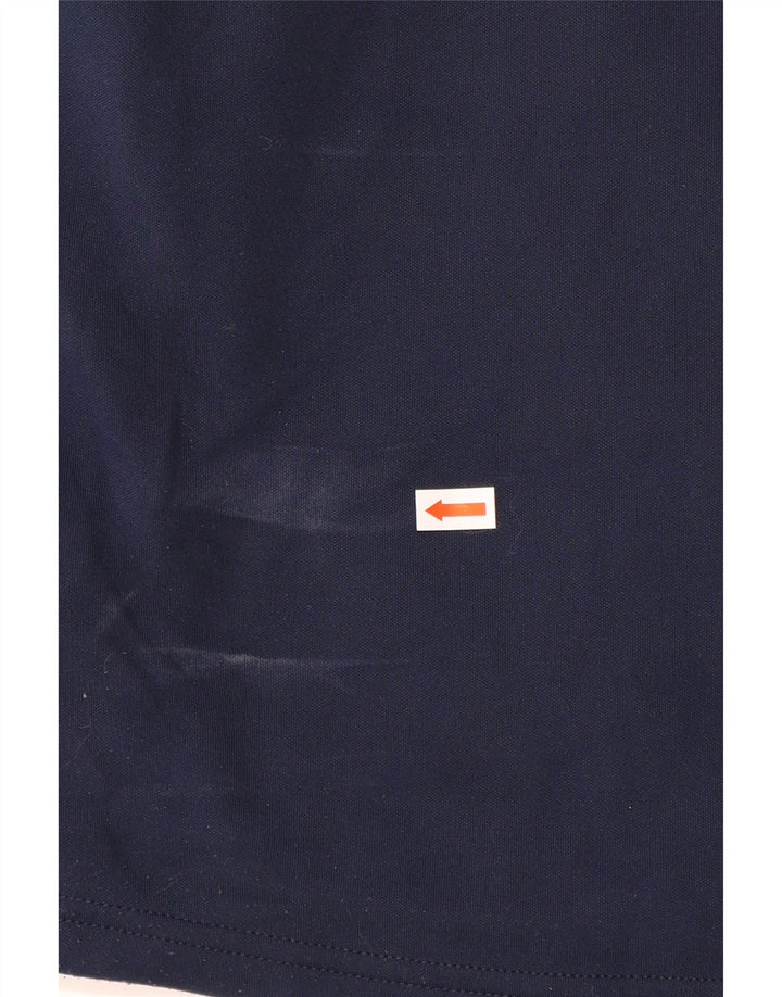 NIKE Mens Dri Fit Zip Neck Sweatshirt Jumper Medium Navy Blue Colourblock