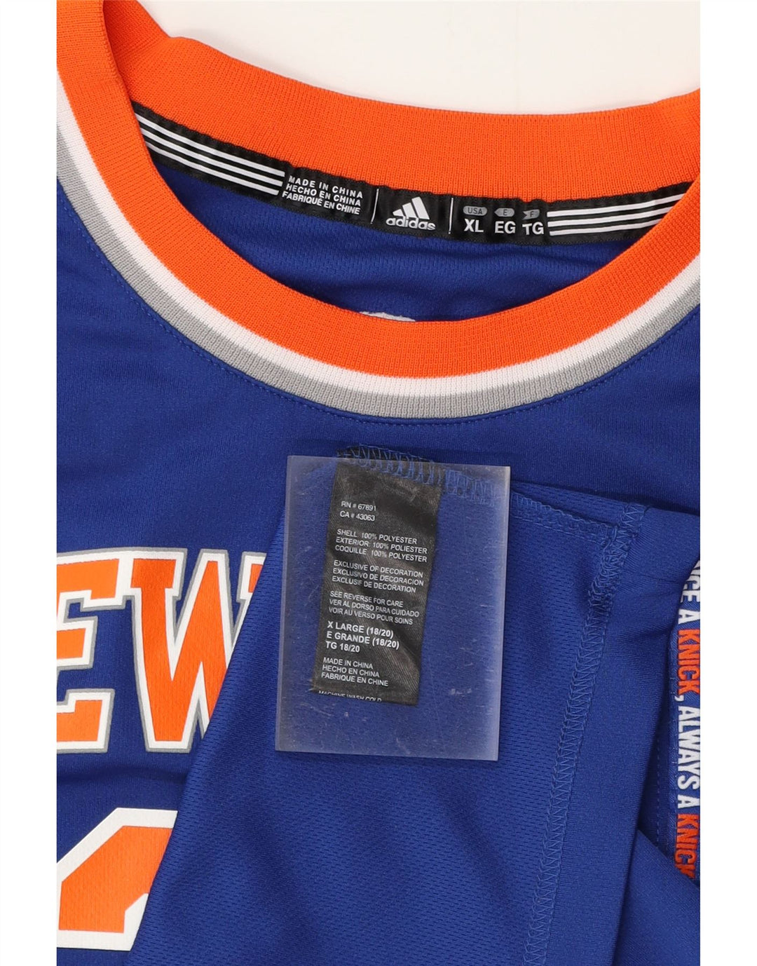 ADIDAS Mens New York Knicks Graphic Vest Top XL Blue Polyester