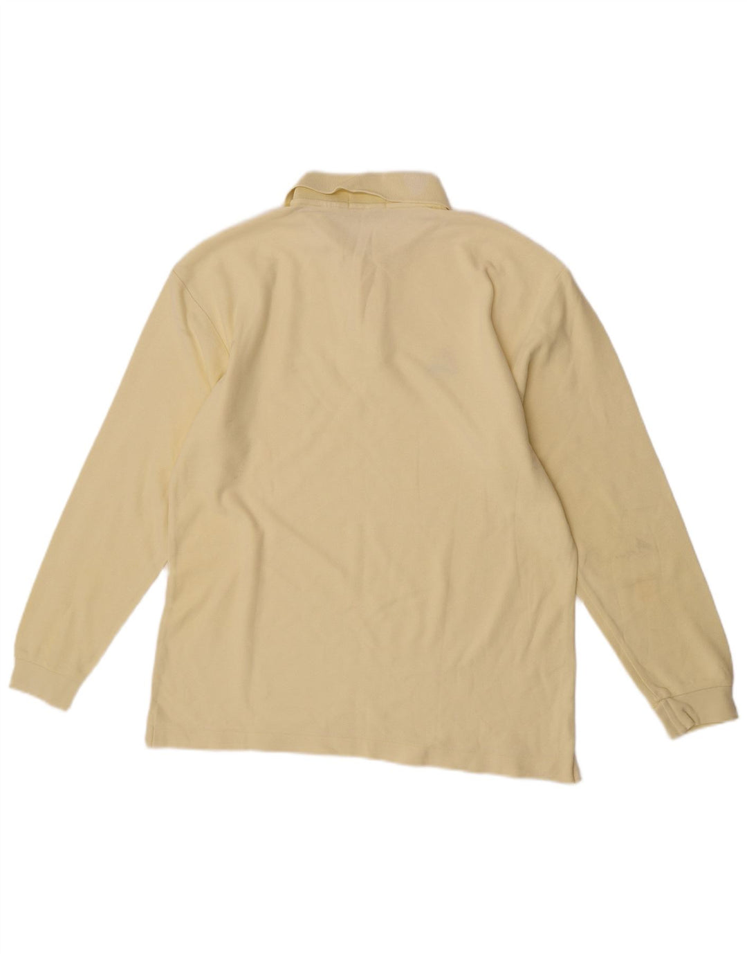 Fila Mens Long Sleeve Polo Shirt IT 50 Medium Yellow Cotton
