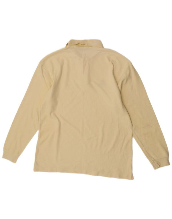 Fila Mens Long Sleeve Polo Shirt IT 50 Medium Yellow Cotton