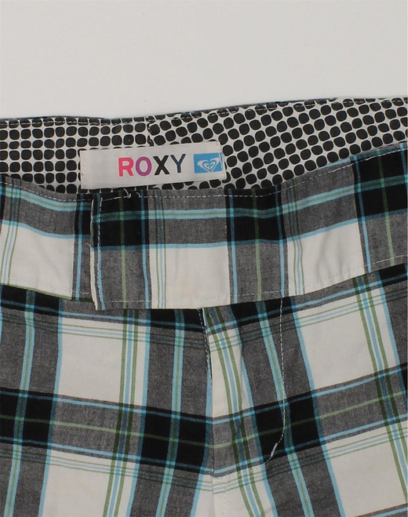 ROXY Boys Chino Shorts 15-16 Years W32 Grey Check Cotton | Vintage Roxy | Thrift | Second-Hand Roxy | Used Clothing | Messina Hembry 