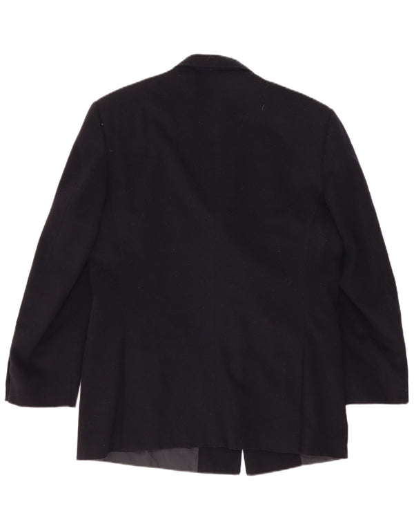 Nino Cerruti Mens Double Breasted Blazer Jacket IT 52 XL Black Wool