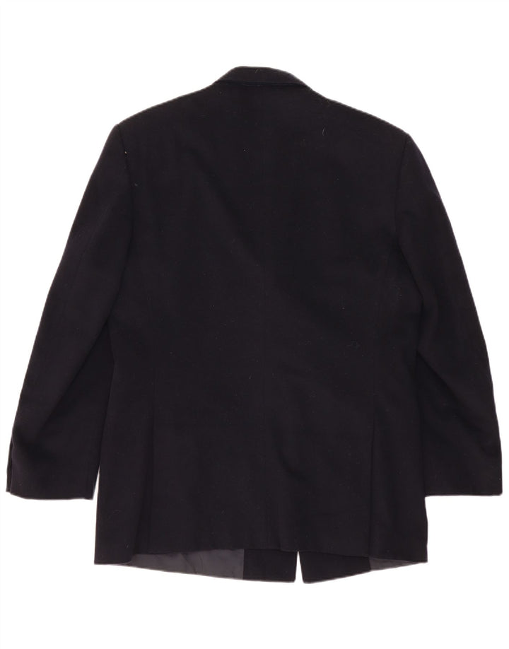 Nino Cerruti Mens Double Breasted Blazer Jacket IT 52 XL Black Wool