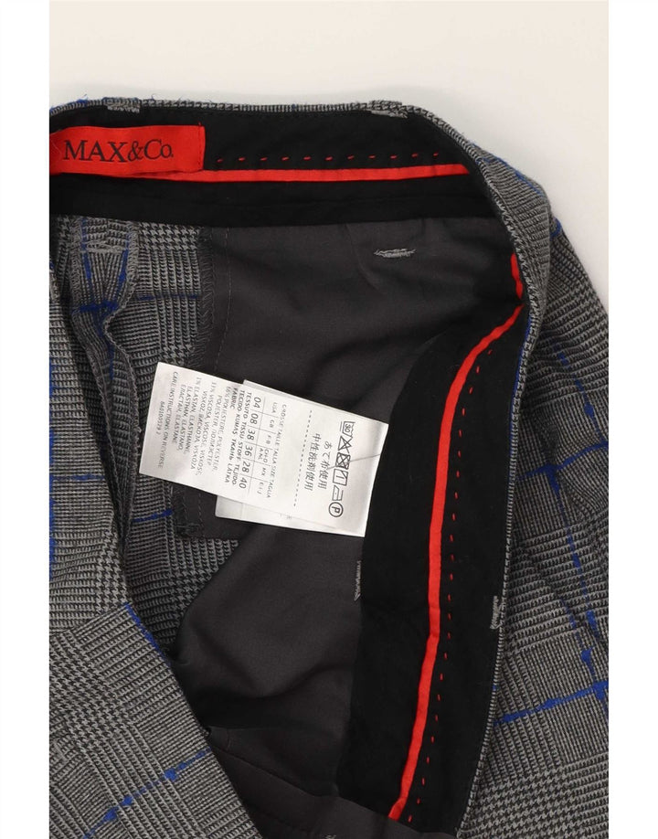 Max & Co. Womens Chino Trousers UK 8 Small W28 L27 Grey Houndstooth