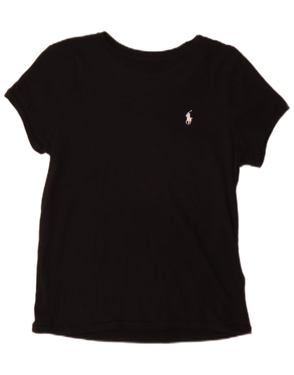 Polo Ralph Lauren Womens T-Shirt Top UK 12 Medium Black Cotton
