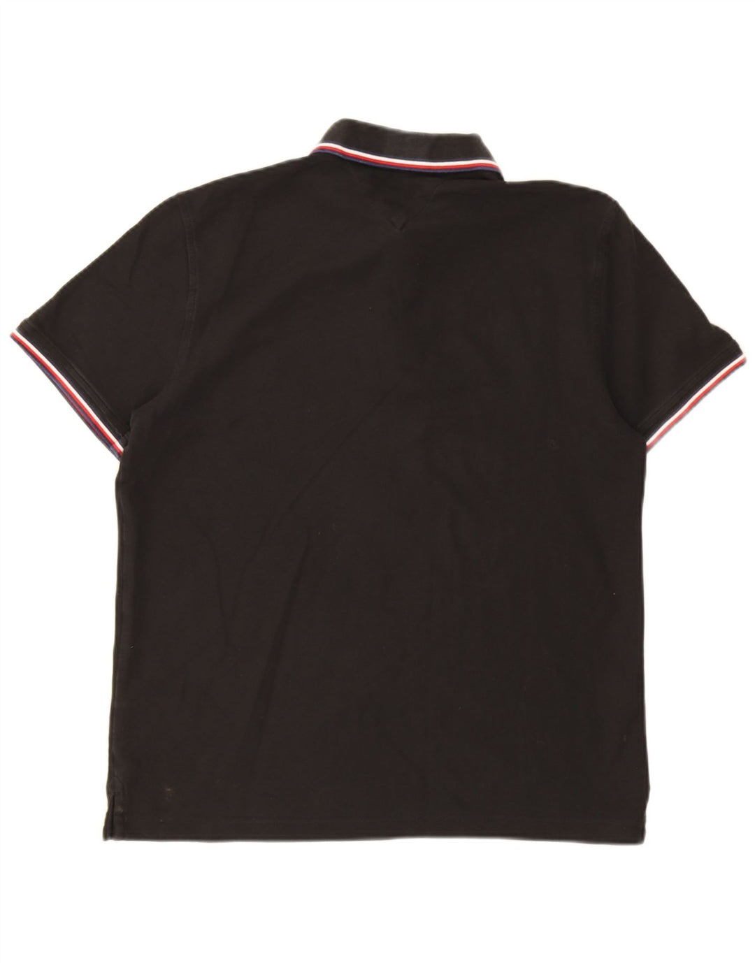 Tommy Hilfiger Mens Regular Fit Polo Shirt Large Black Cotton
