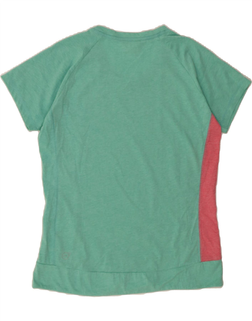 PUMA Womens T-Shirt Top UK 14 Medium Green Colourblock Cotton Vintage Puma and Second-Hand Puma from Messina Hembry 
