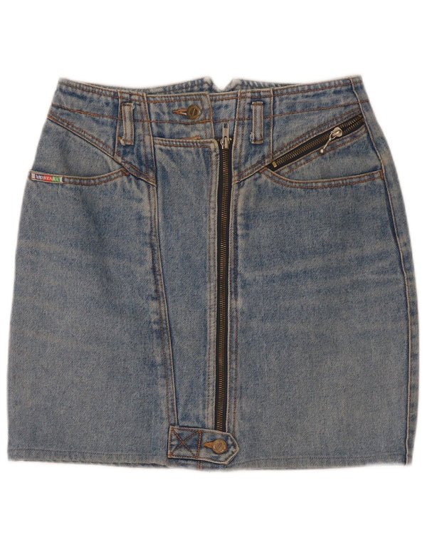 Vintage Womens Mini Denim Skirt W26 Small Blue