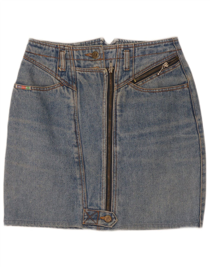 Vintage Womens Mini Denim Skirt W26 Small Blue
