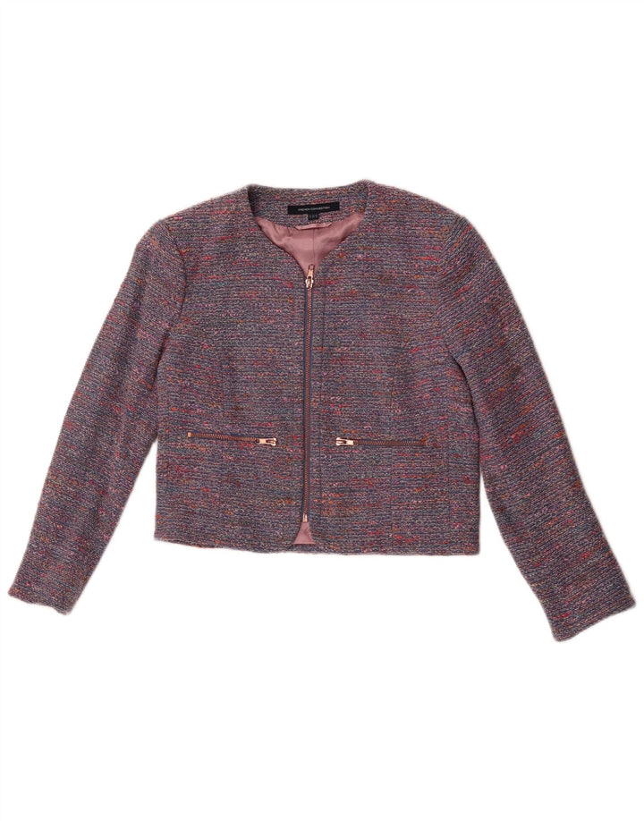 French Connection Womens Crop Blazer Jacket UK 10 Small Blue Flecked