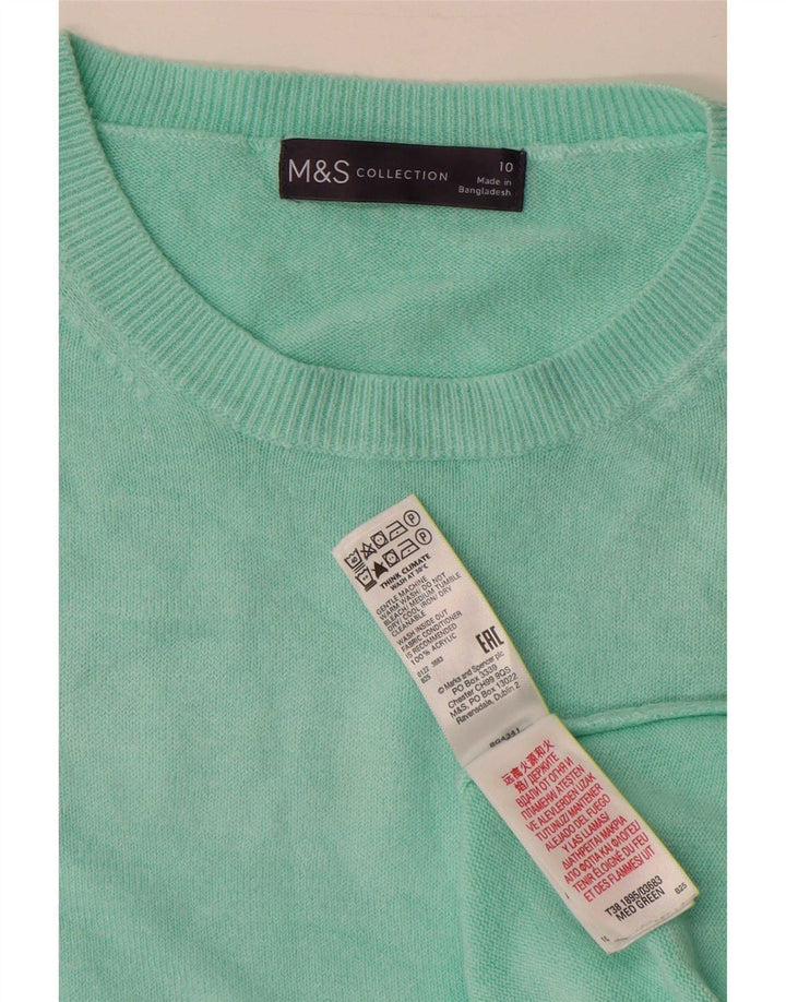 Marks & Spencer Womens Boat Neck Jumper Sweater UK 10 Small Turquoise