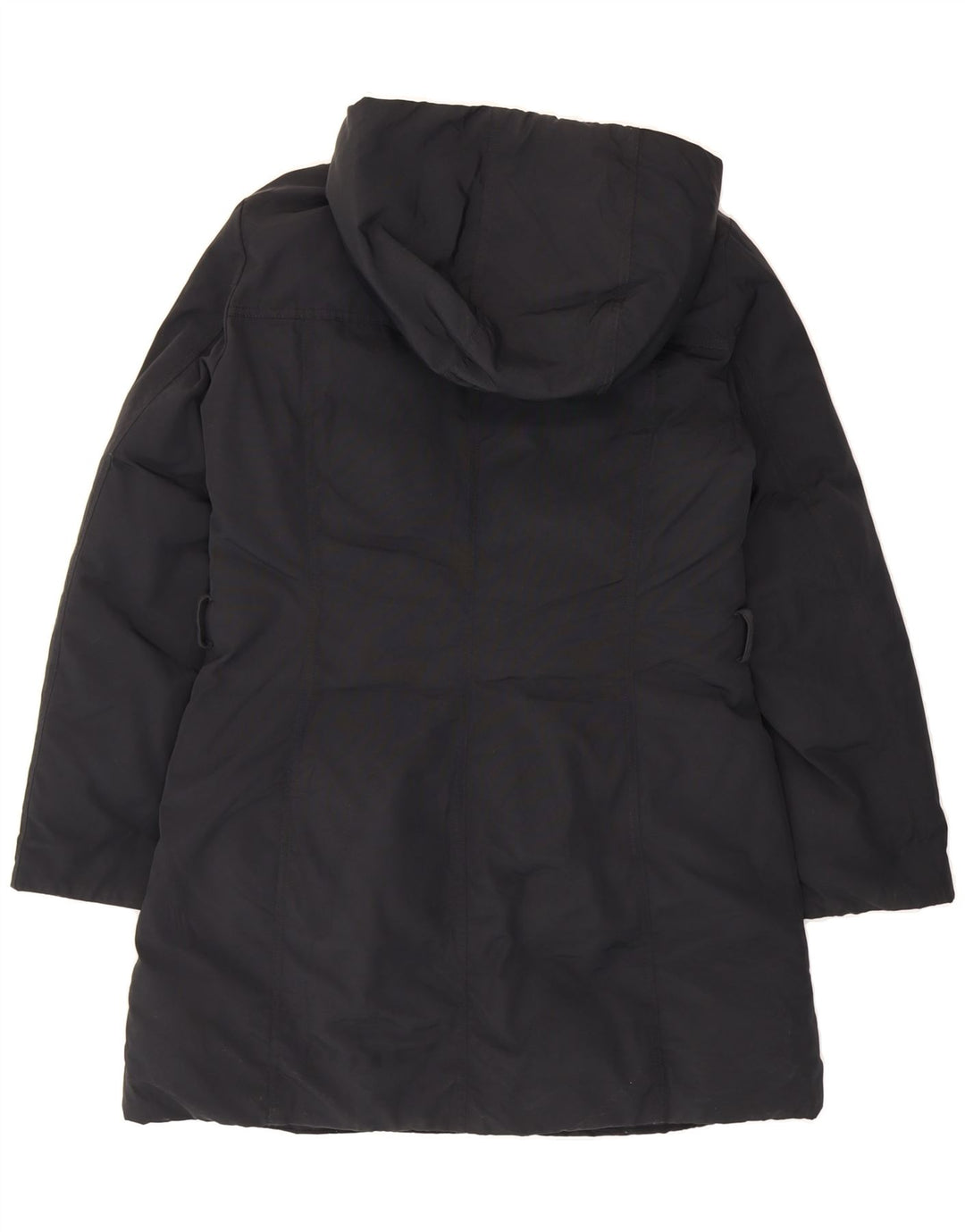 BENETTON Womens Hooded Padded Coat UK 14 Large Black Vintage Benetton and Second-Hand Benetton from Messina Hembry 