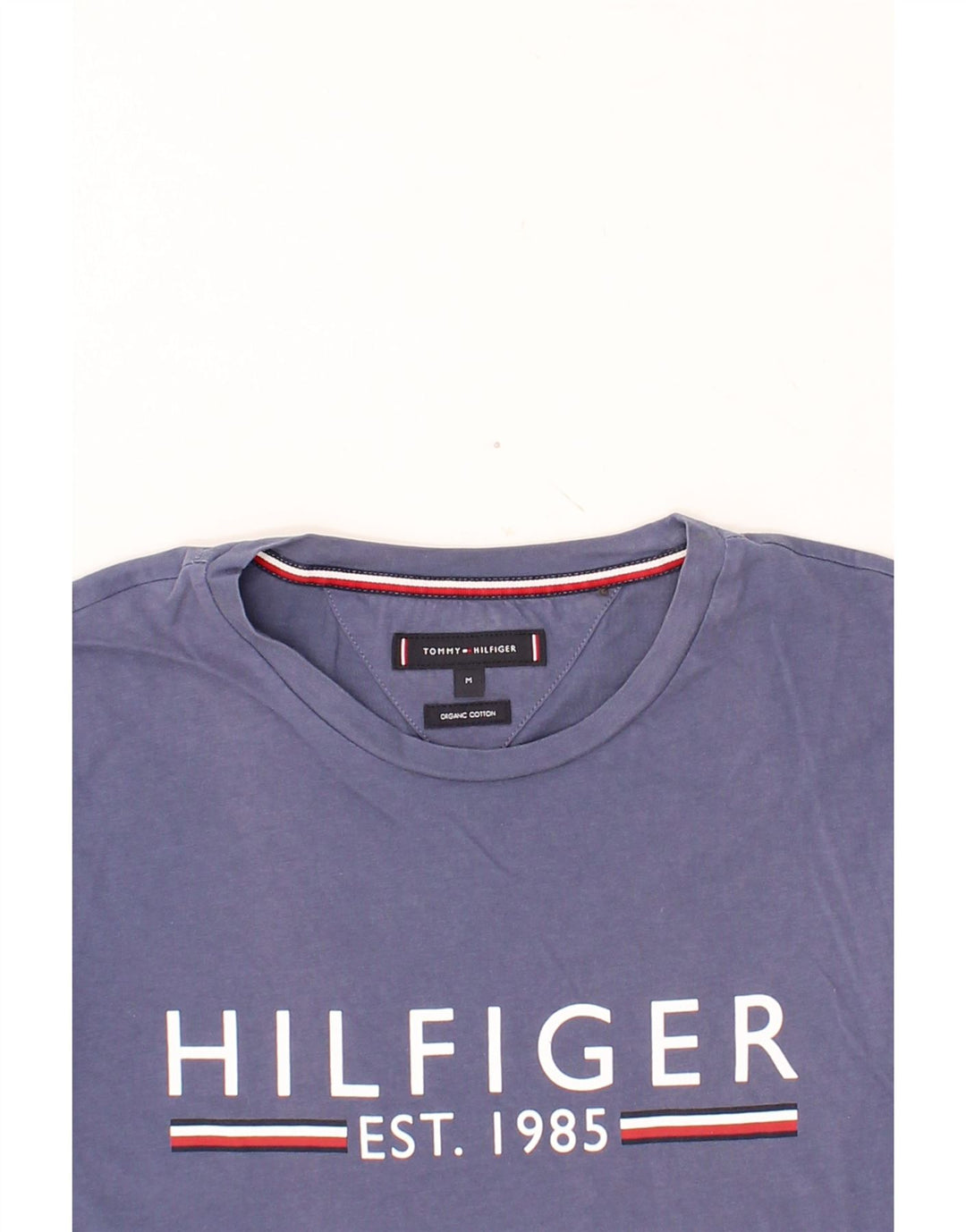 TOMMY HILFIGER Mens Graphic T-Shirt Top Medium Navy Blue Cotton Vintage Tommy Hilfiger and Second-Hand Tommy Hilfiger from Messina Hembry 
