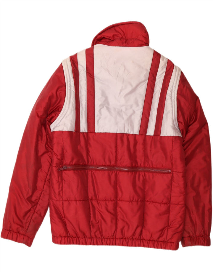 BRUGI Mens Padded Jacket IT 48 Medium Red Colourblock Polyamide