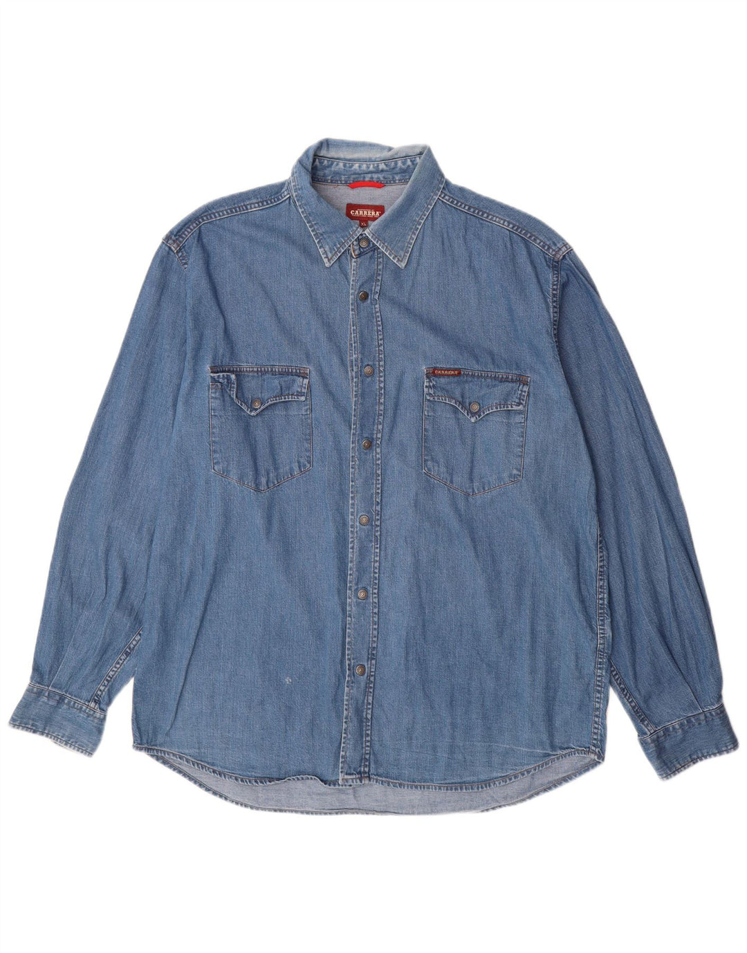 CARRERA Mens Denim Shirt XL Blue Cotton