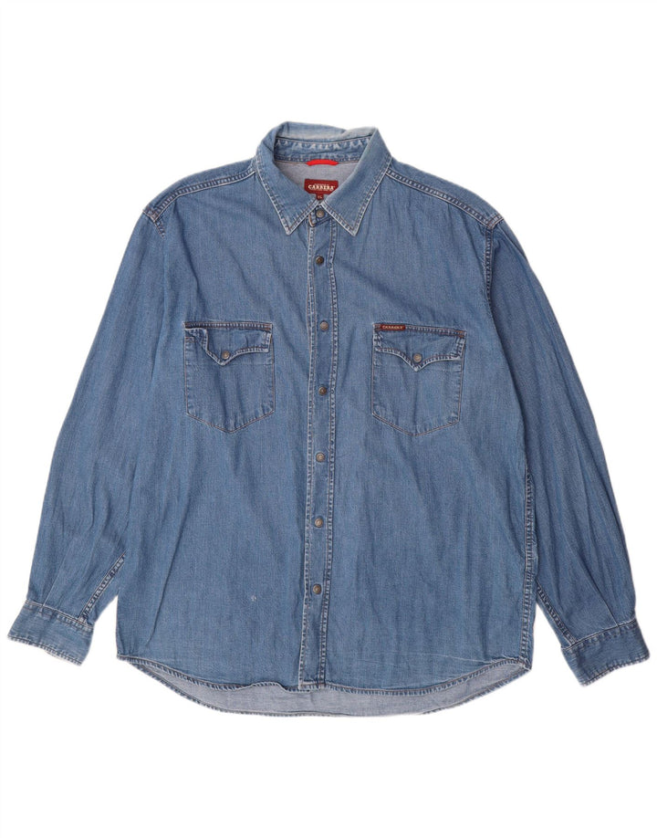 CARRERA Mens Denim Shirt XL Blue Cotton