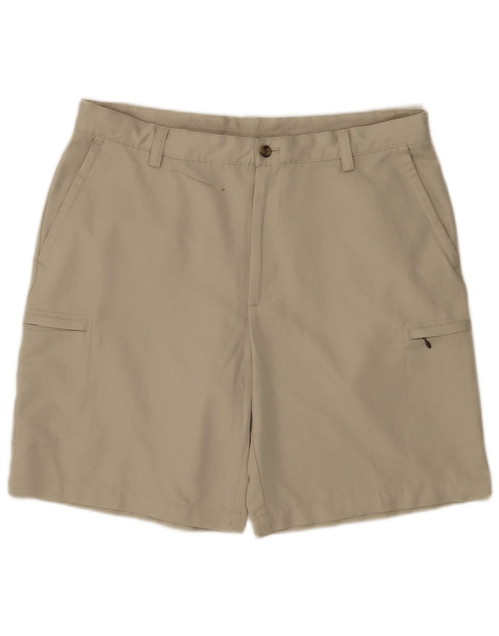 Izod Mens Cargo Shorts W36 Large Beige Polyester
