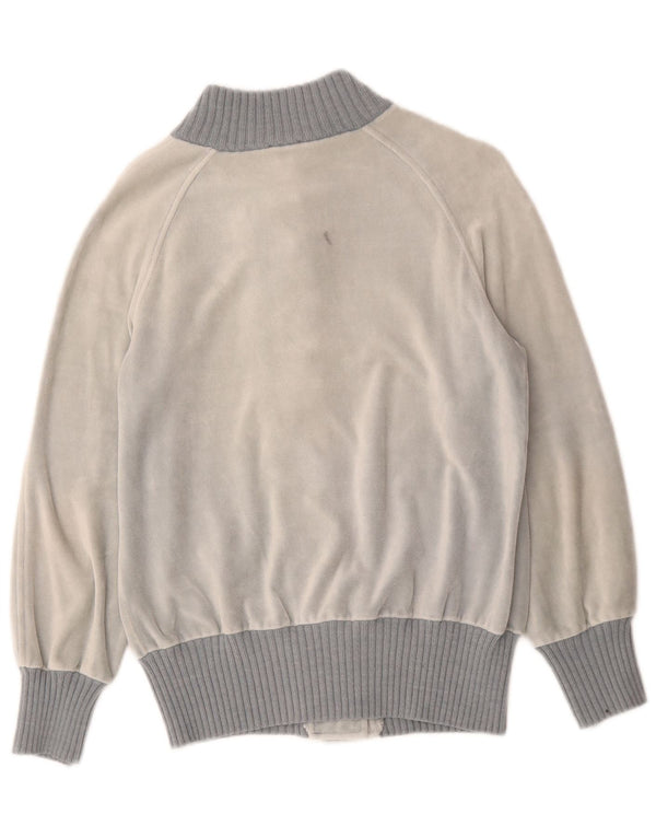 Vintage Womens Velour Cardigan Sweater IT 42 Medium Grey