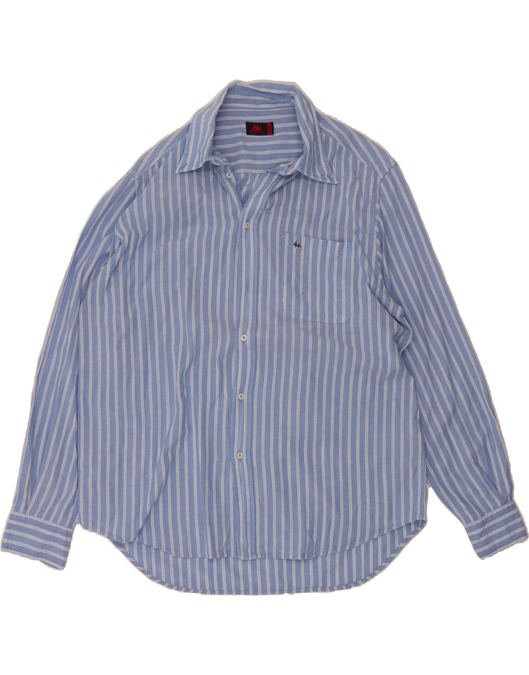KAPPA Mens Shirt Large Blue Striped Cotton Vintage Kappa and Second-Hand Kappa from Messina Hembry 