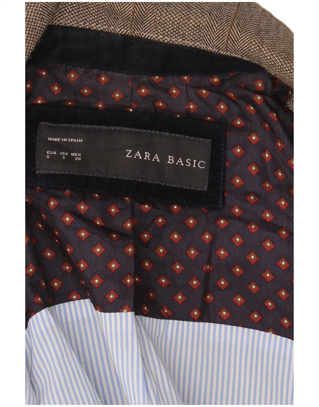 Zara Womens 1 Button Blazer Jacket UK 10 Small Grey Check