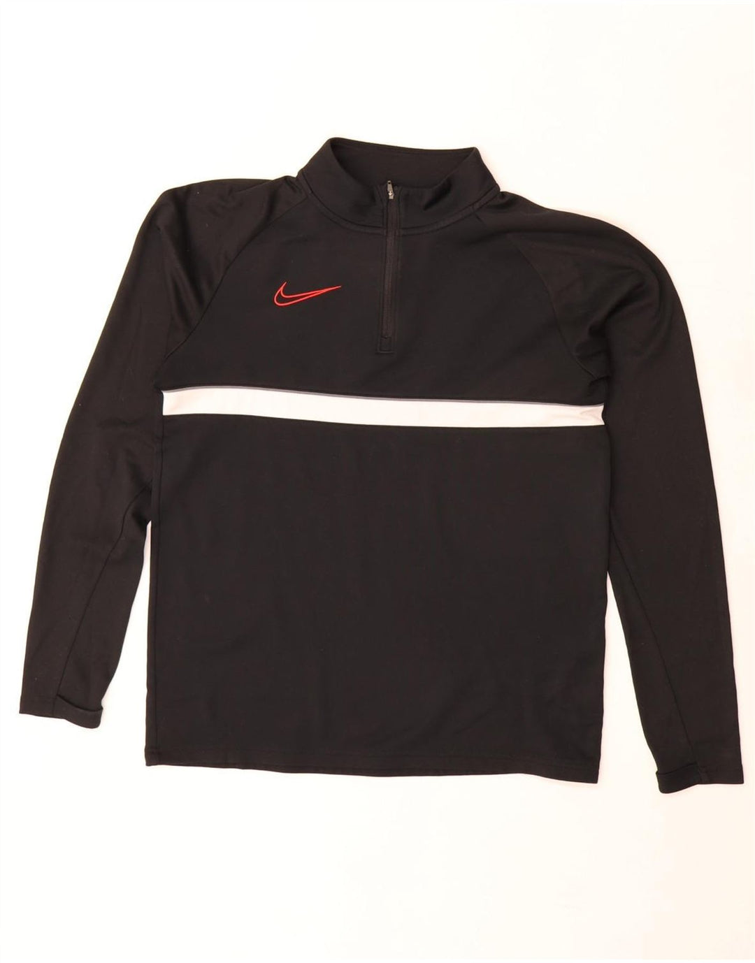 Nike Mens Dri Fit Zip Neck Pullover Tracksuit Top Small Black Colourblock