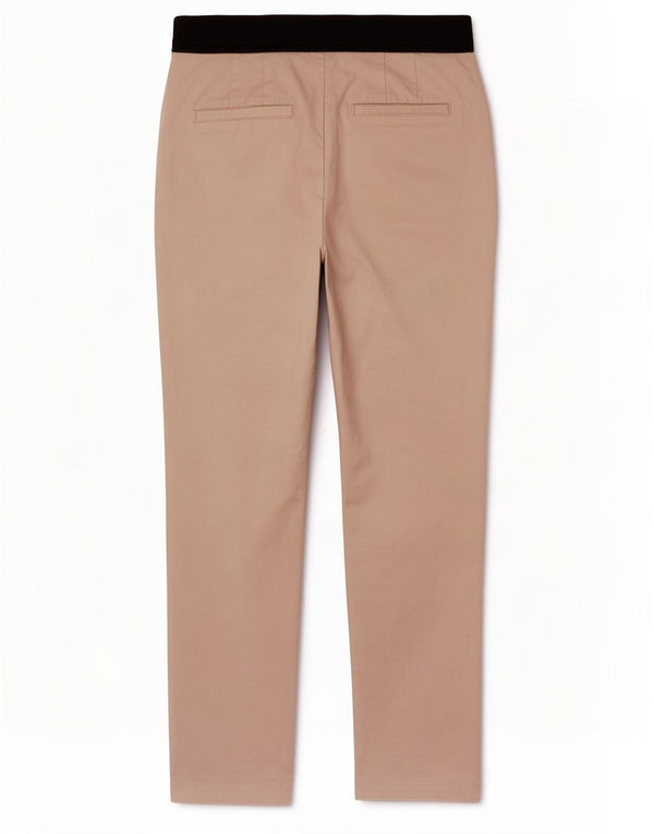Zara Womens Slim Chino Trousers Small W26 L26 Beige Colourblock Cotton