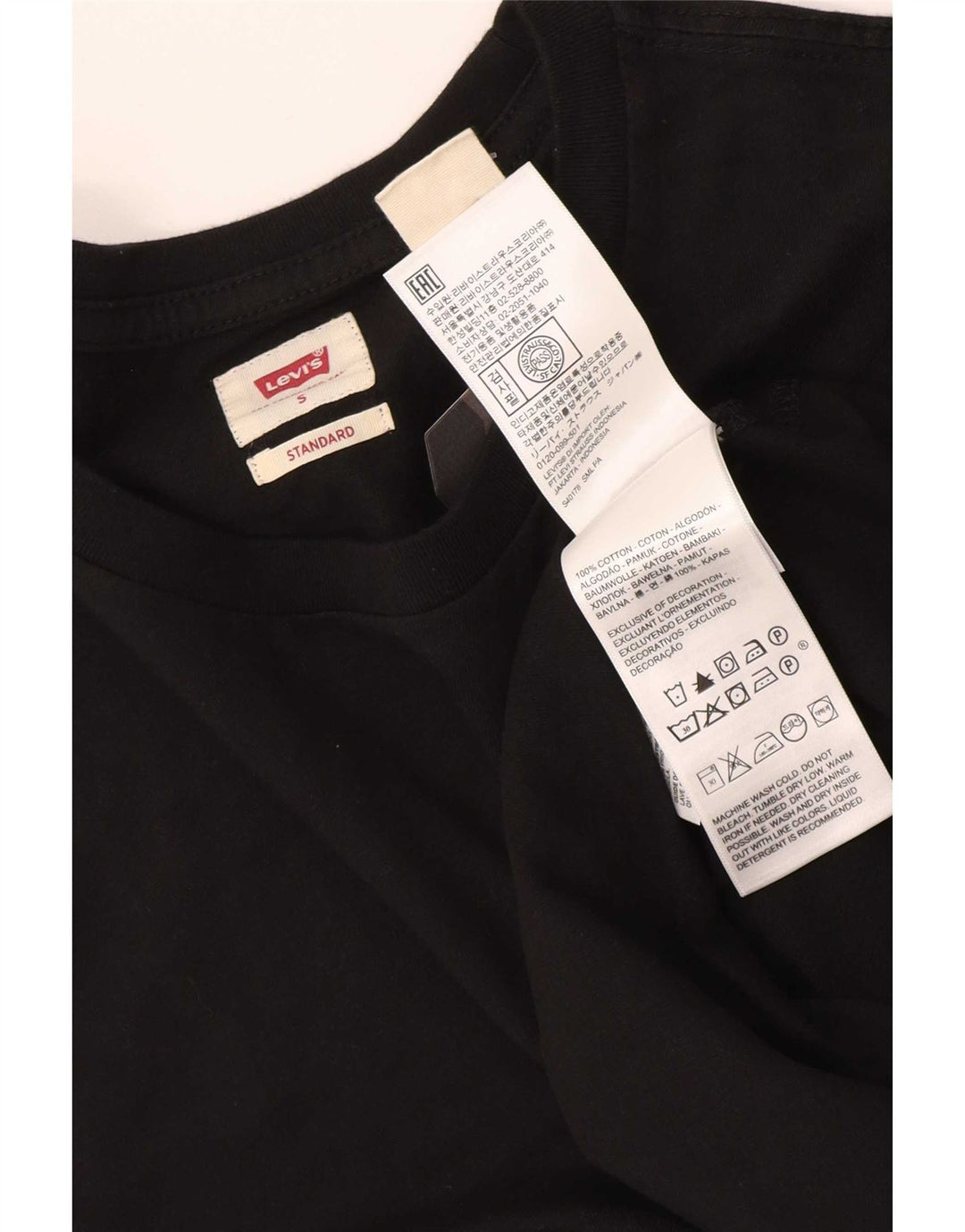 Levi's Mens Standard Fit T-Shirt Top Small Black Cotton