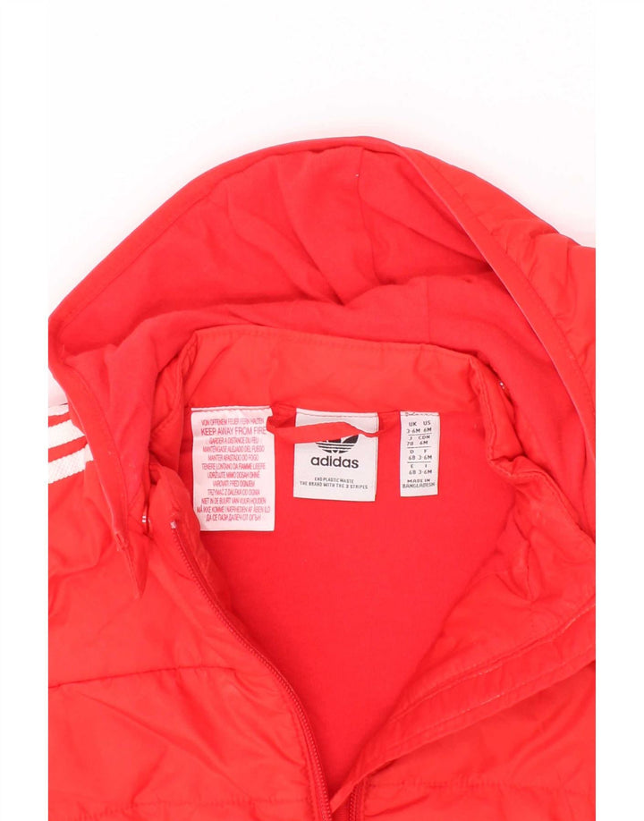 Adidas Baby Boys Hooded Padded Jacket 3-6 Months Red Polyester