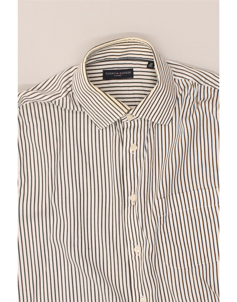 TOMMY HILFIGER Mens Tailored Shirt Size 39 15 1/2 Medium Grey Pinstripe | Vintage Tommy Hilfiger | Thrift | Second-Hand Tommy Hilfiger | Used Clothing | Messina Hembry 