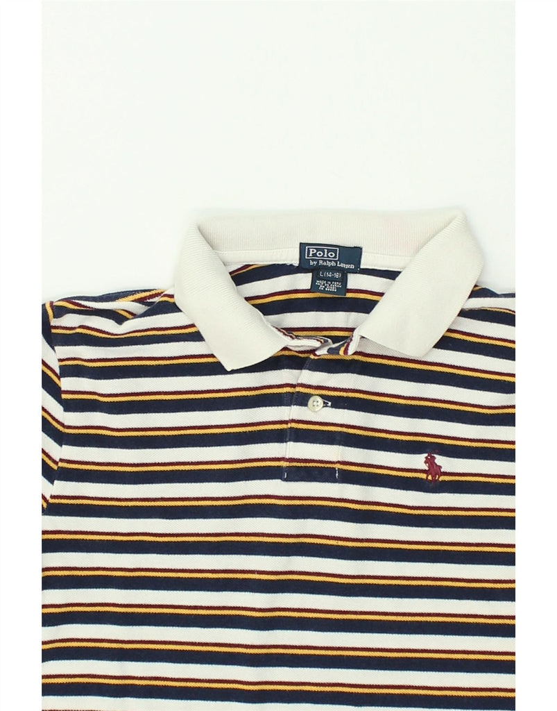 POLO RALPH LAUREN Boys Polo Shirt 14-15 Years Large Multicoloured Striped | Vintage Polo Ralph Lauren | Thrift | Second-Hand Polo Ralph Lauren | Used Clothing | Messina Hembry 