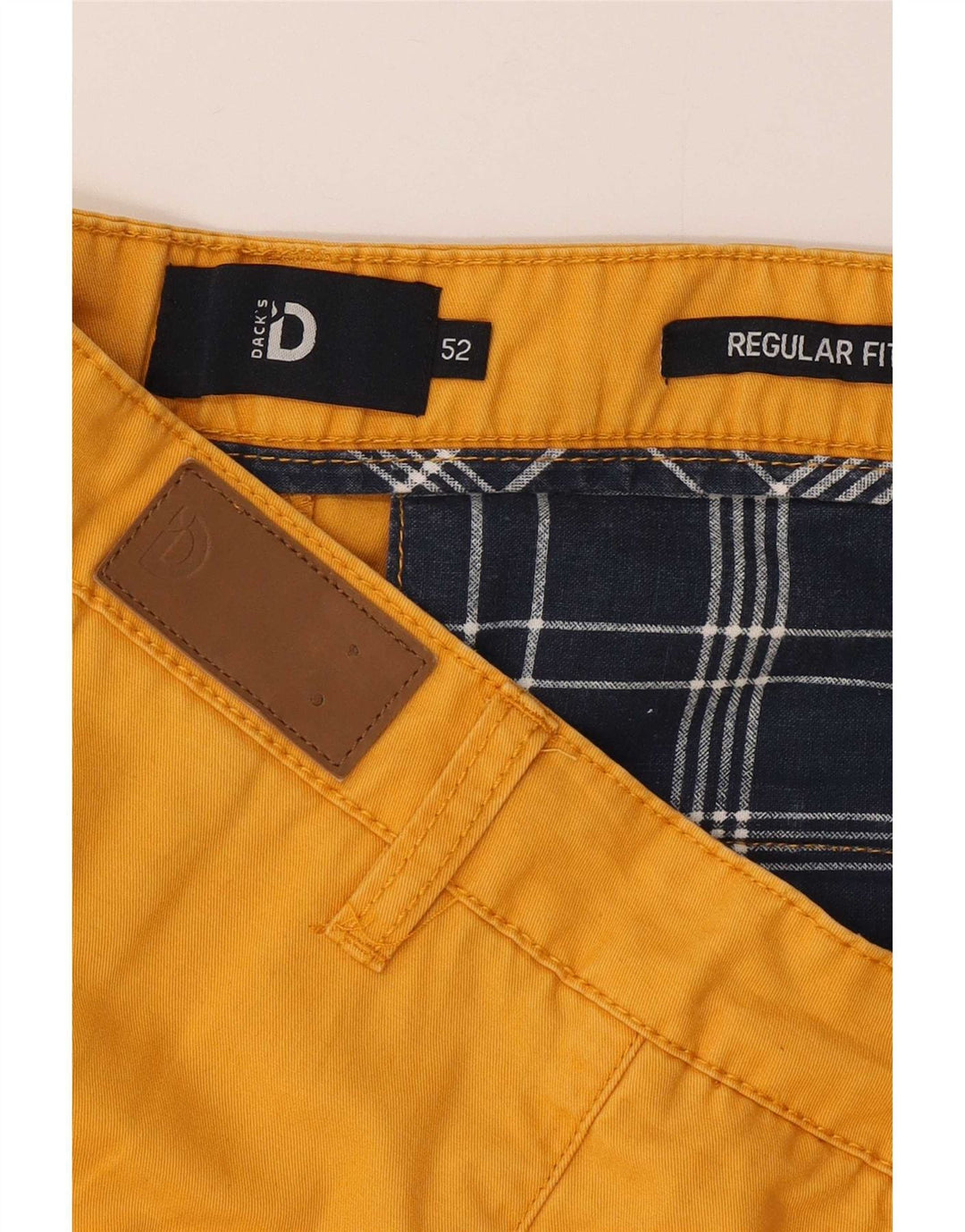Dack's Mens Regular Fit Chino Shorts IT 52 XL W38 Yellow Cotton