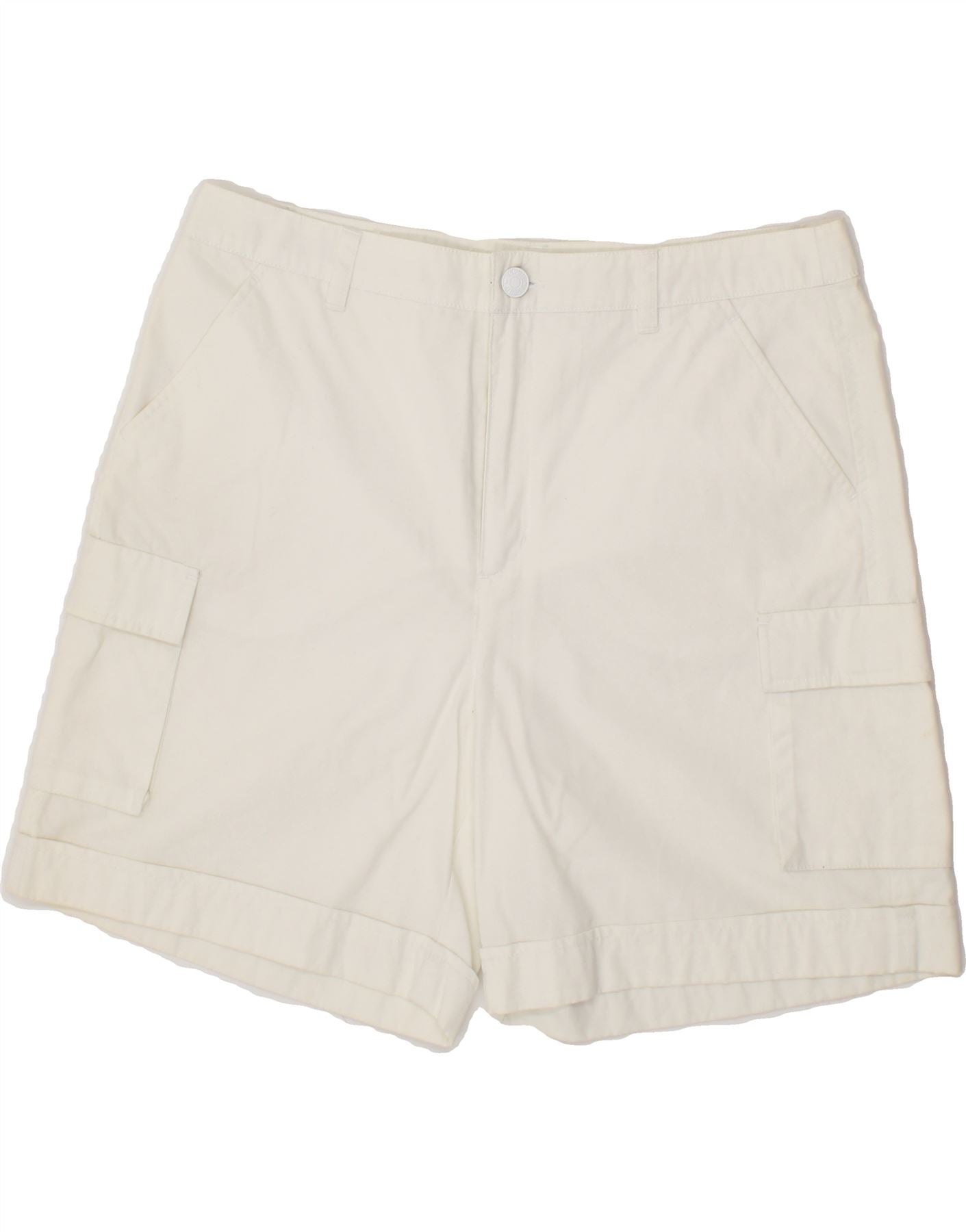 ESPRIT Womens Cargo Shorts UK 14 Large W32 White Cotton Vintage